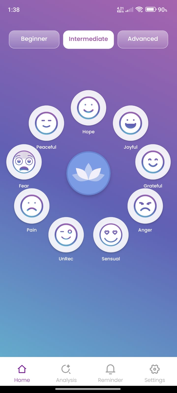 Intermediate Emotion Wheel Screen